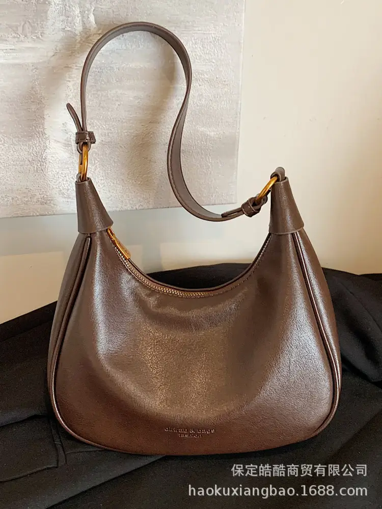Women's Brown Leather Shoulder Bag Autumn Winter 2024 - Image 7