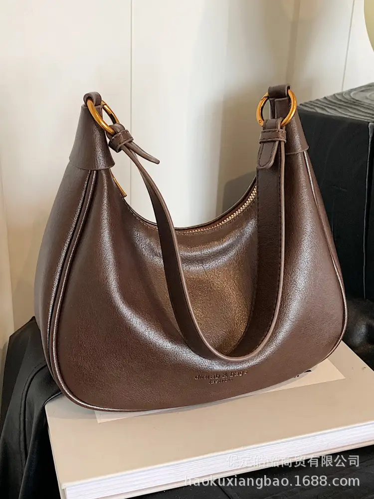 Women's Brown Leather Shoulder Bag Autumn Winter 2024 - Image 8