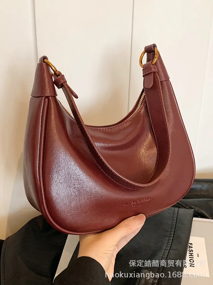 Women's Brown Leather Shoulder Bag Autumn Winter 2024 - Image 9