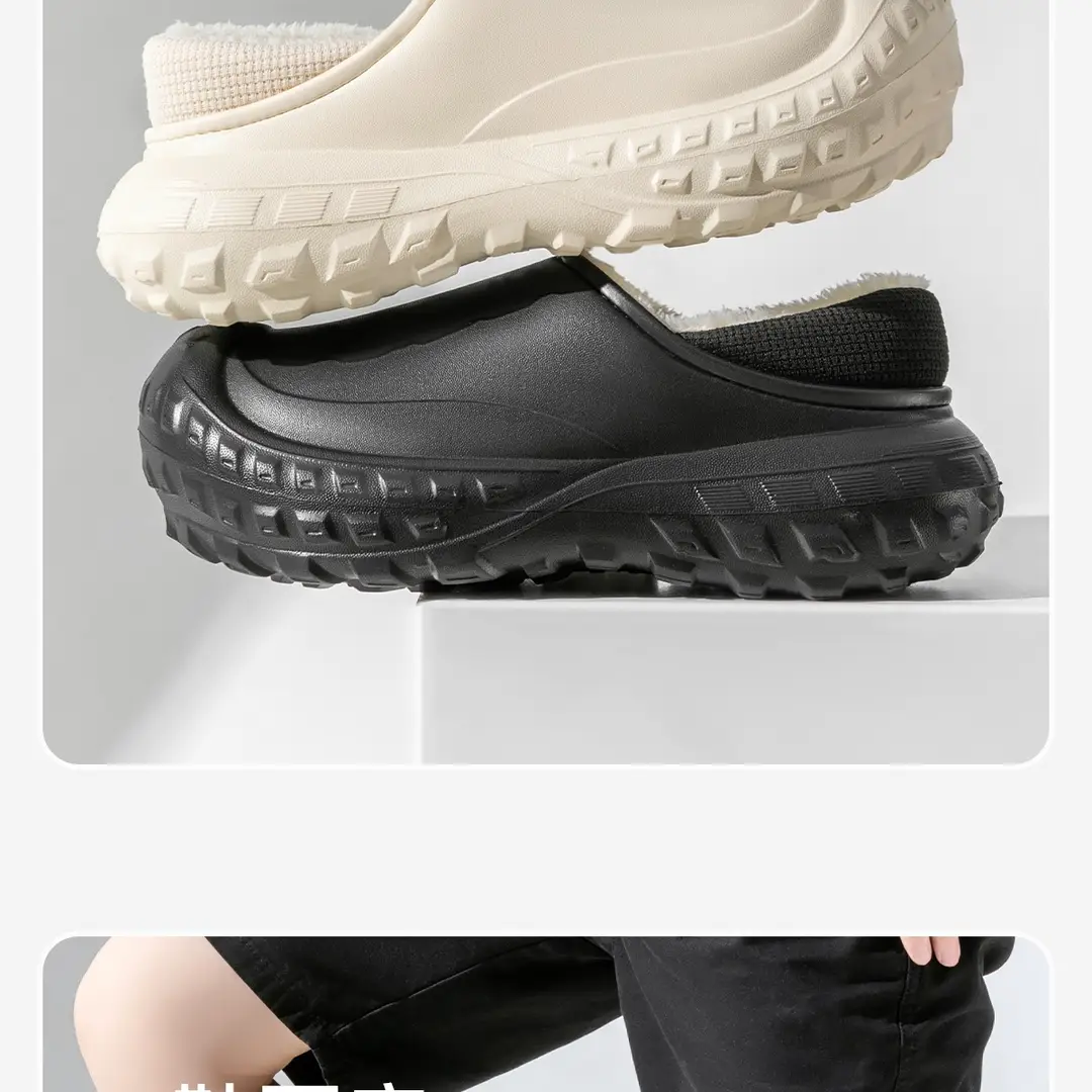 Jielia Waterproof Cotton Shoes Women's Winter Indoor Home Non-slip Warm Couple's Bag Heel Waterproof Outdoor Cotton Slippers for Men — feature 18