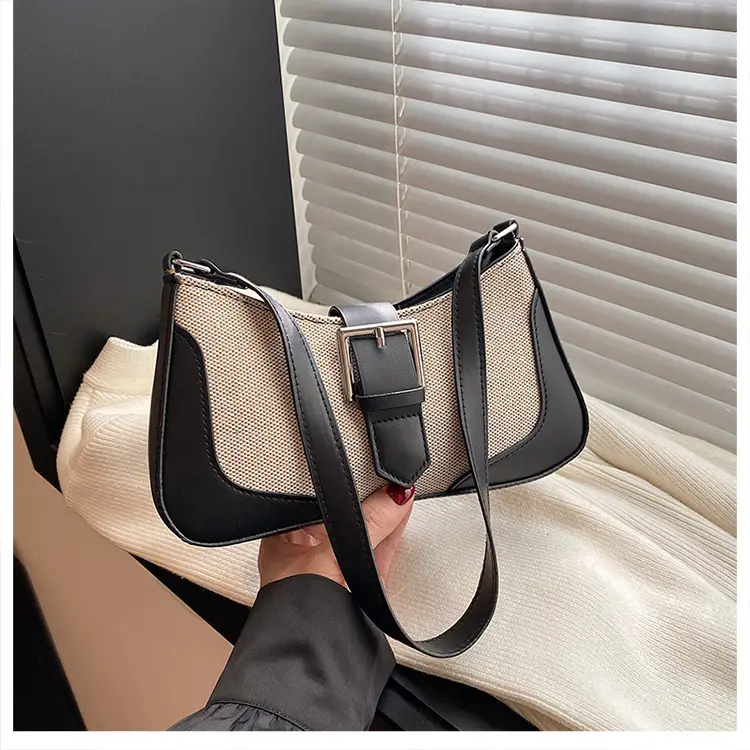 Women's Grey Beige Shoulder Bag with Adjustable Strap — feature 20