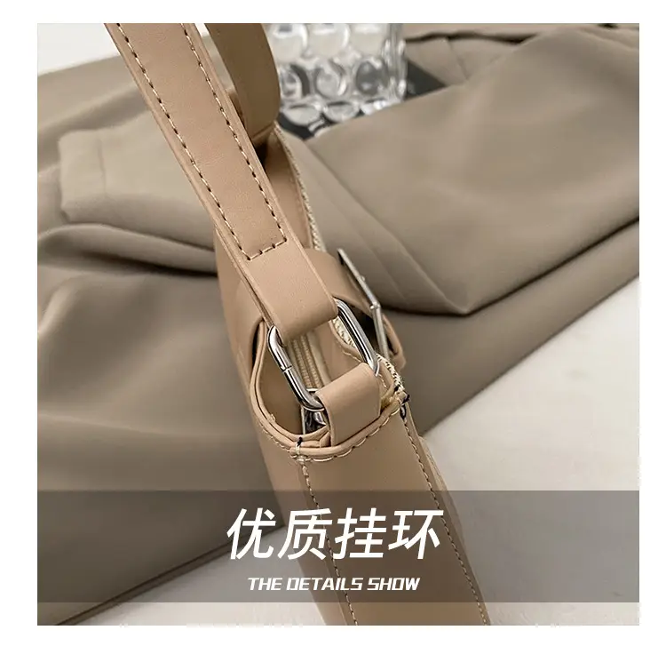 Women's Grey Beige Shoulder Bag with Adjustable Strap — feature 3