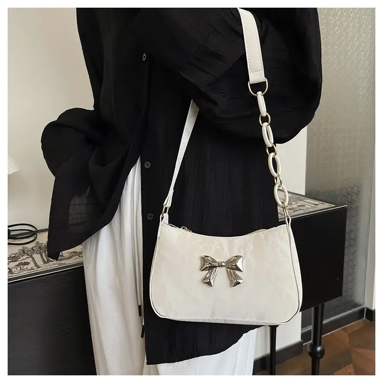 Black Bow Shoulder Bag for Women 2025 Spring — feature 11