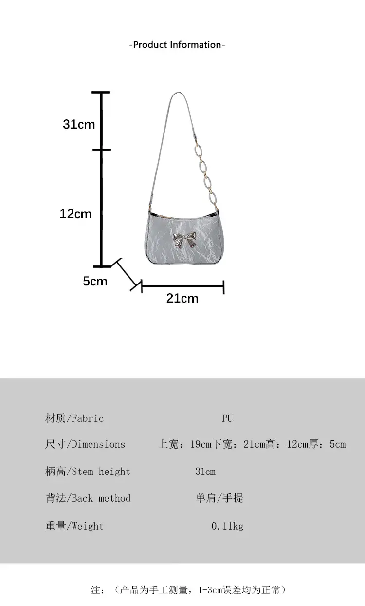 Black Bow Shoulder Bag for Women 2025 Spring — feature 2