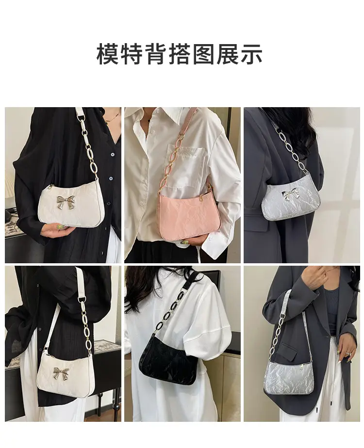 Black Bow Shoulder Bag for Women 2025 Spring — feature 8