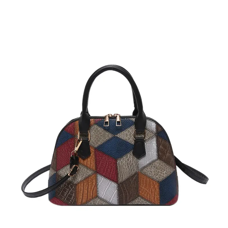 Women's 2024 Texture Crossbody Bag Multi Color Stitched