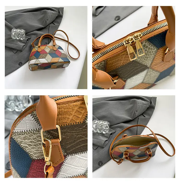 Women's 2024 Texture Crossbody Bag Multi Color Stitched — feature 10