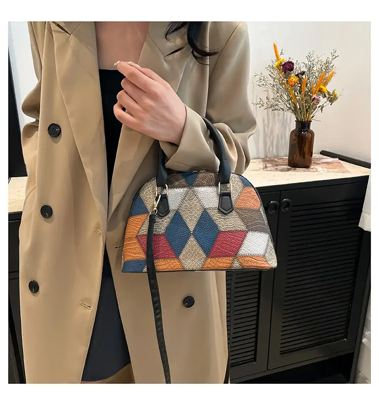 Women's 2024 Texture Crossbody Bag Multi Color Stitched — feature 17