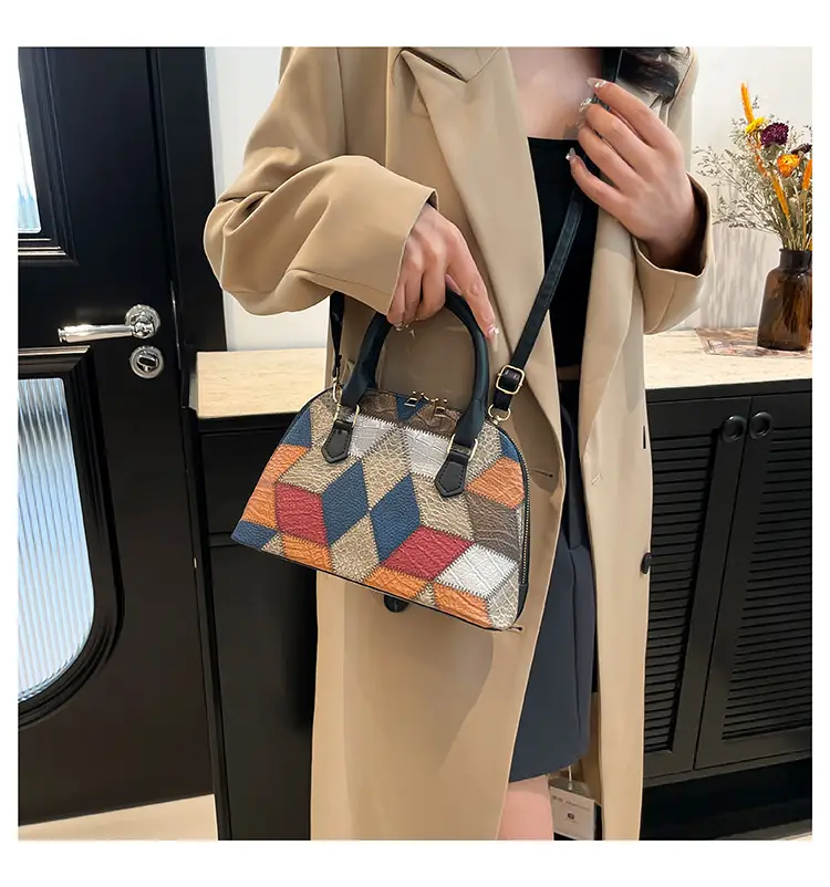 Women's 2024 Texture Crossbody Bag Multi Color Stitched — feature 18
