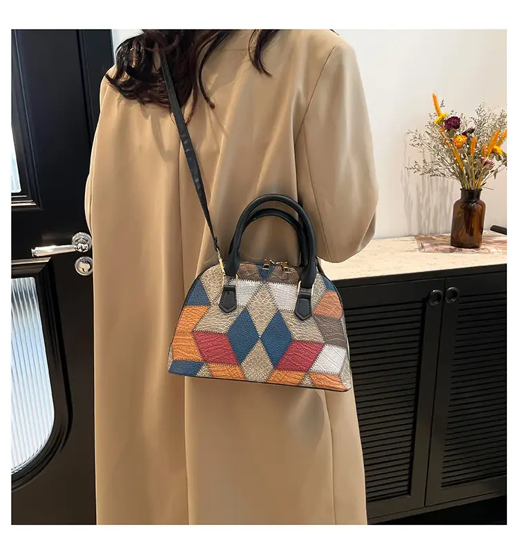 Women's 2024 Texture Crossbody Bag Multi Color Stitched — feature 19