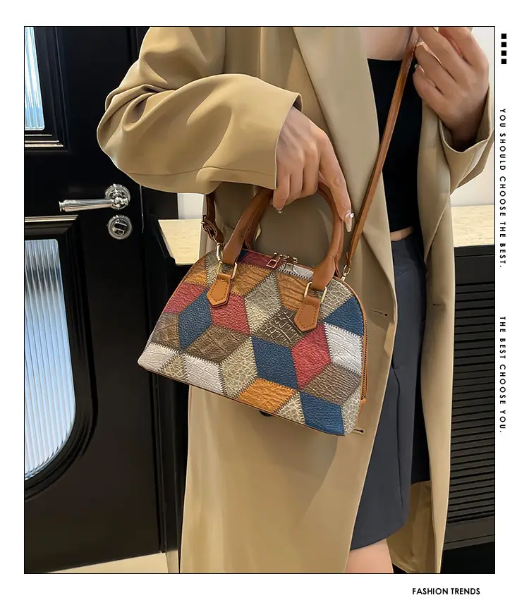 Women's 2024 Texture Crossbody Bag Multi Color Stitched — feature 2