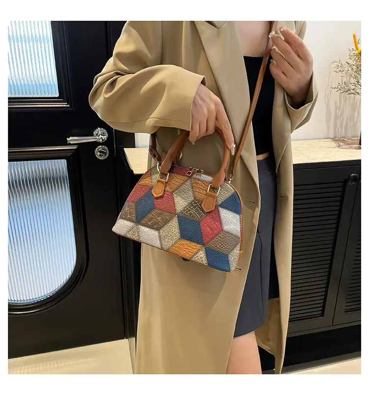 Women's 2024 Texture Crossbody Bag Multi Color Stitched — feature 22