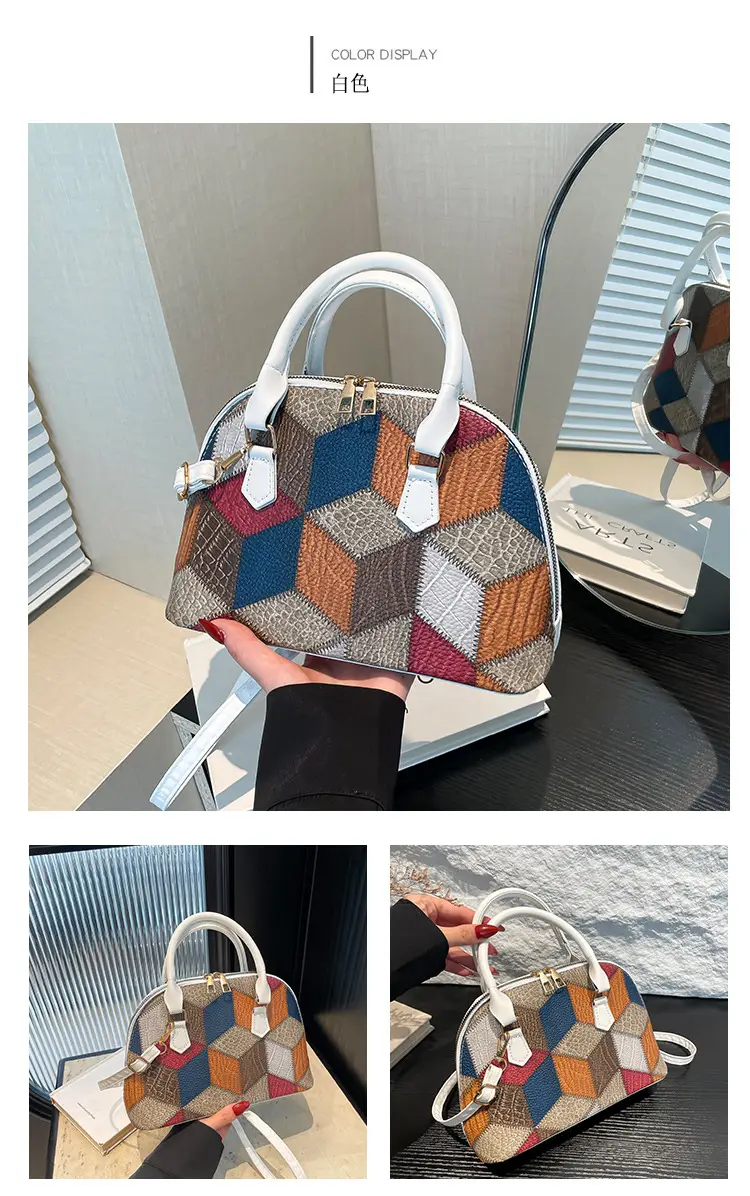Women's 2024 Texture Crossbody Bag Multi Color Stitched — feature 25