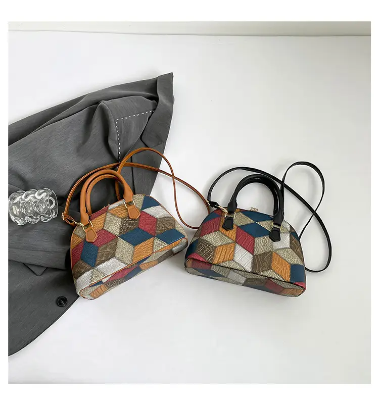 Women's 2024 Texture Crossbody Bag Multi Color Stitched — feature 27