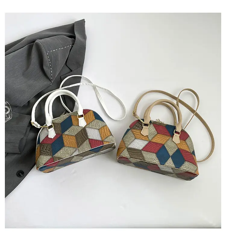 Women's 2024 Texture Crossbody Bag Multi Color Stitched — feature 28