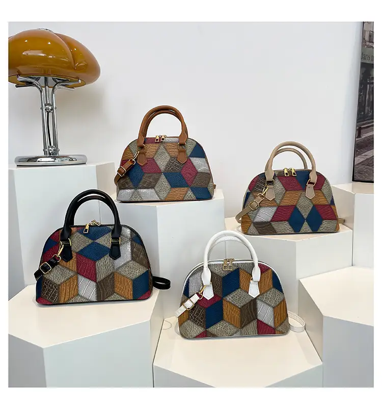 Women's 2024 Texture Crossbody Bag Multi Color Stitched — feature 29