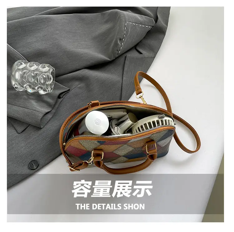 Women's 2024 Texture Crossbody Bag Multi Color Stitched — feature 8