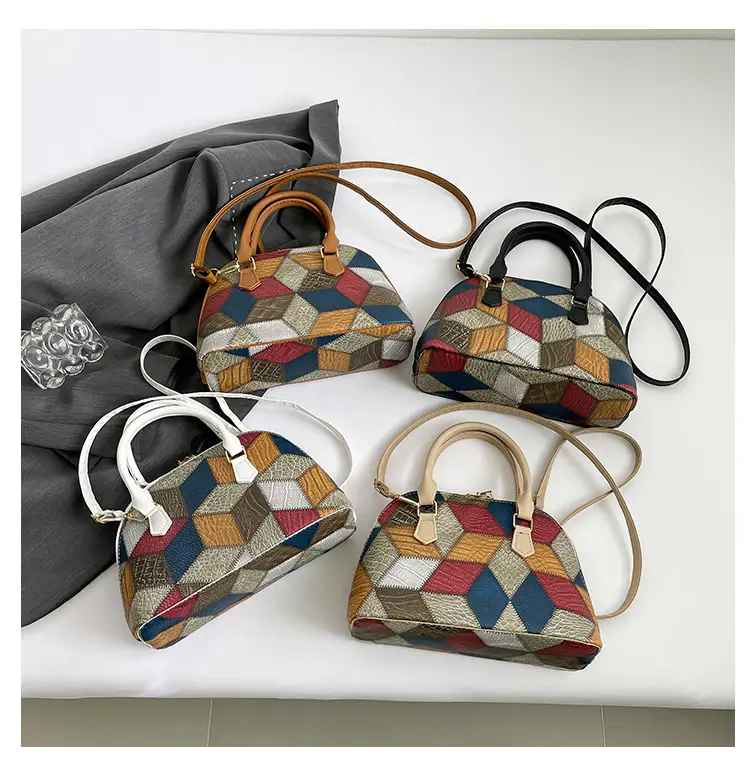 Women's 2024 Texture Crossbody Bag Multi Color Stitched — feature 9