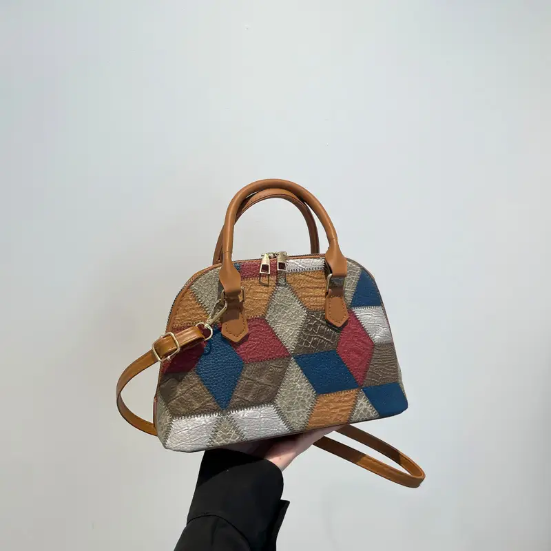 Women's 2024 Texture Crossbody Bag Multi Color Stitched
