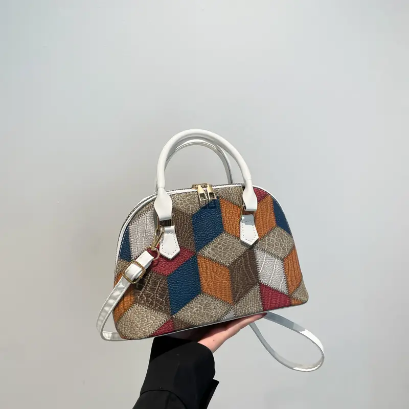 Women's 2024 Texture Crossbody Bag Multi Color Stitched