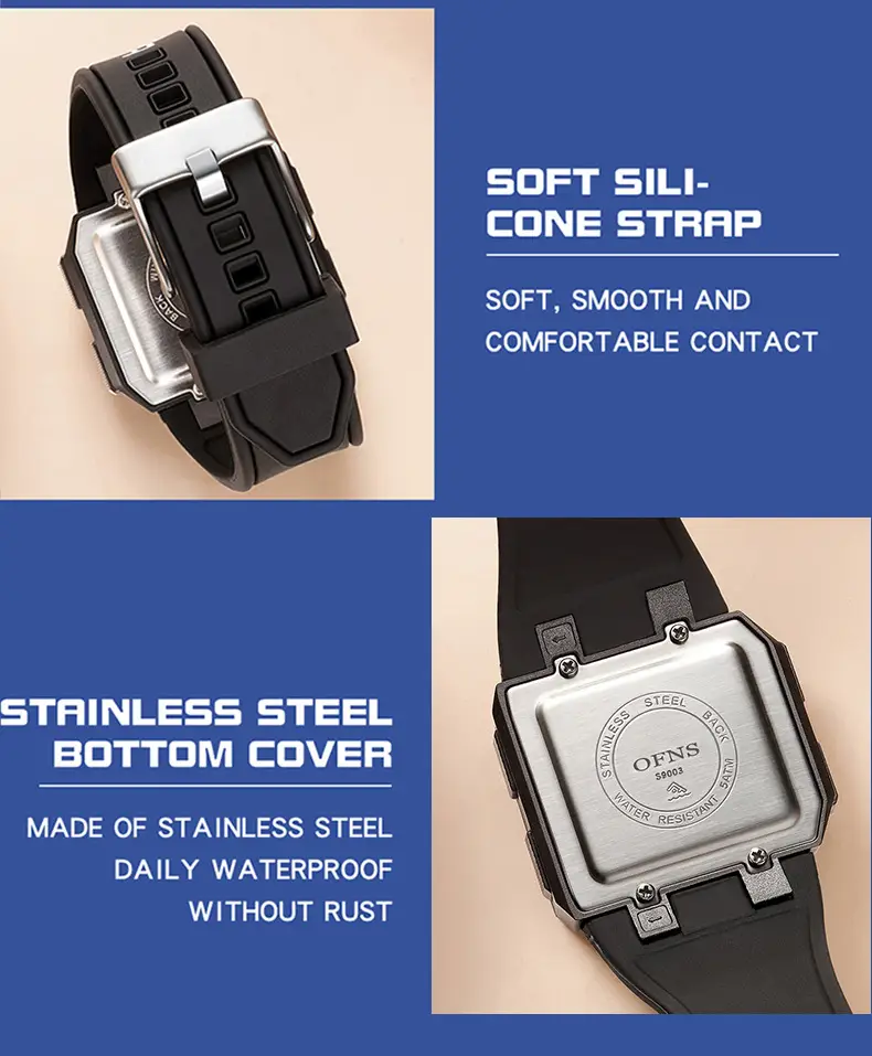 O'FANS Digital Watch Black 1159 Waterproof Sports Wear — feature 39