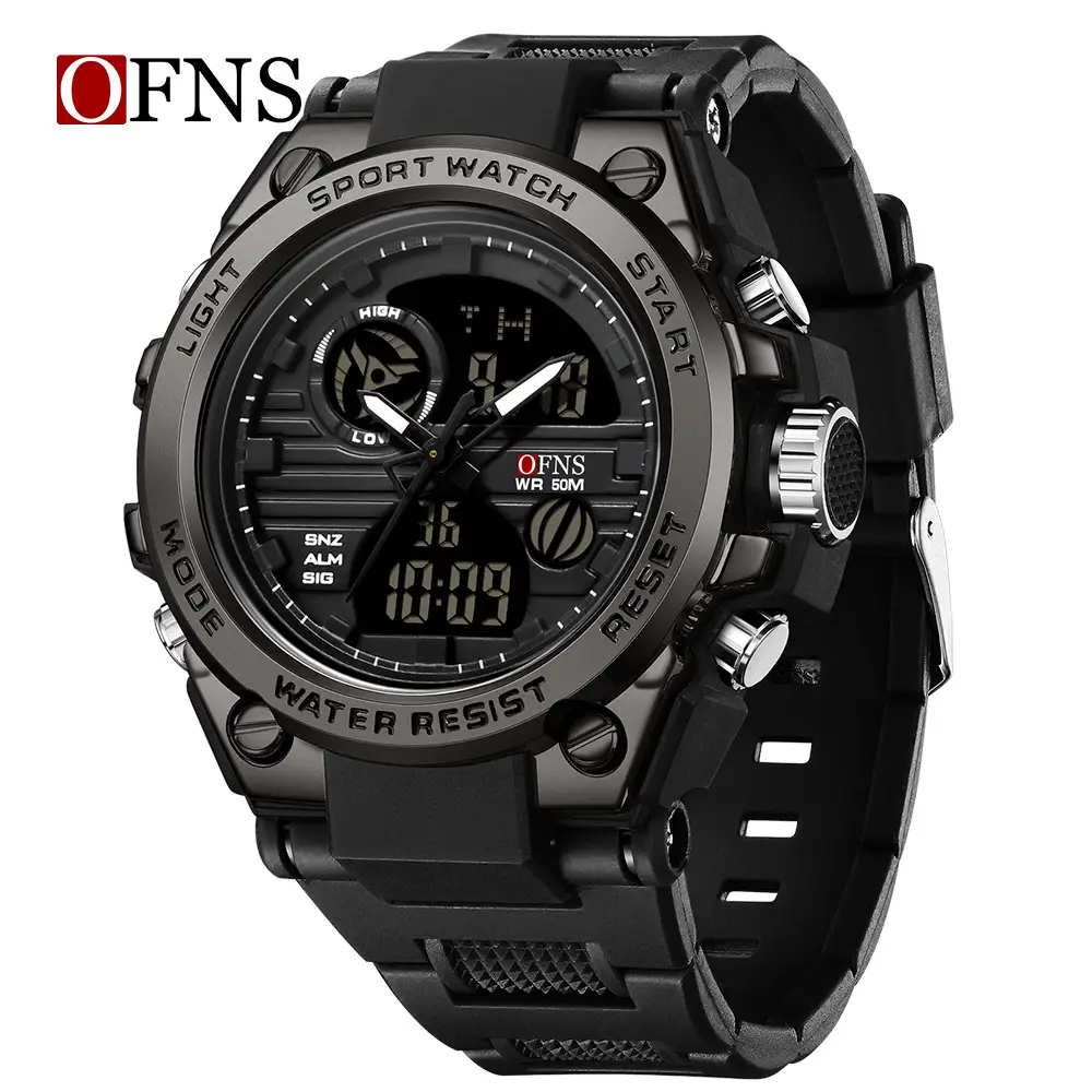 O'Fannie Black Multifunctional Waterproof Sports Watch - Image 4