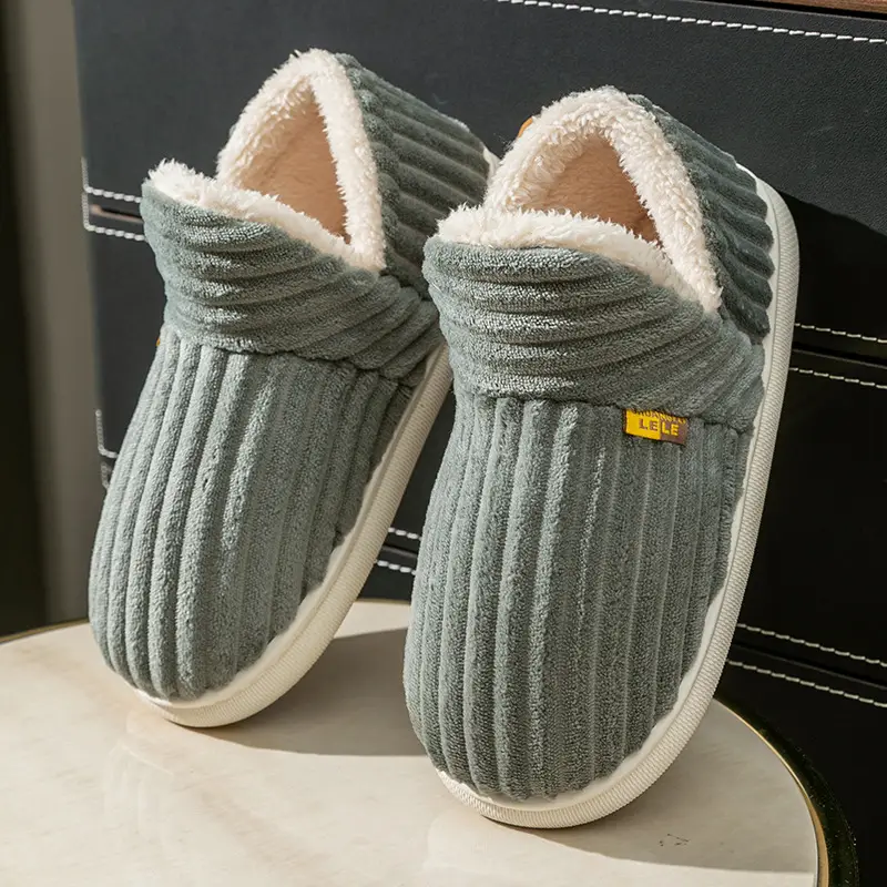 Autumn and Winter Cotton Slippers Bag with Men's Couple Indoor Home Warm Home Yuezi Wool Slippers Women's Winter Cotton Shoes