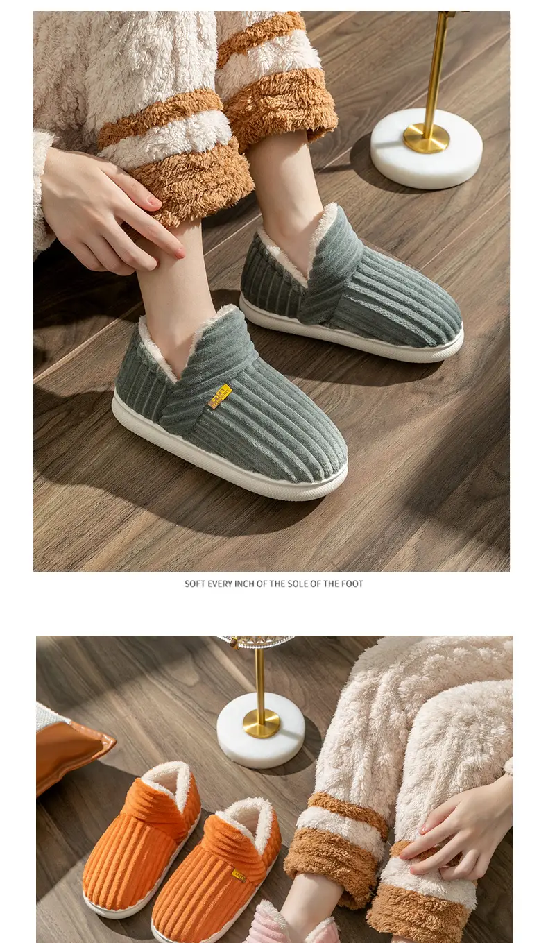 Autumn and Winter Cotton Slippers Bag with Men's Couple Indoor Home Warm Home Yuezi Wool Slippers Women's Winter Cotton Shoes — feature 18
