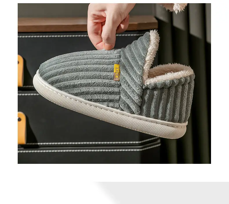 Autumn and Winter Cotton Slippers Bag with Men's Couple Indoor Home Warm Home Yuezi Wool Slippers Women's Winter Cotton Shoes — feature 9