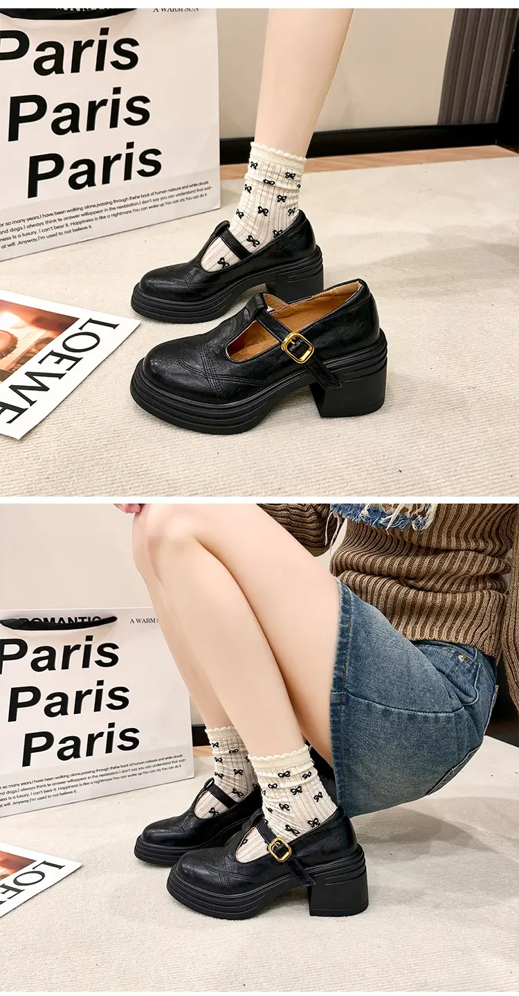 Mary Jane Small Leather Shoes Women's 2024 New Autumn French Japanese Jk Uniform Shoes Student British Style High Heeled Shoes — feature 11