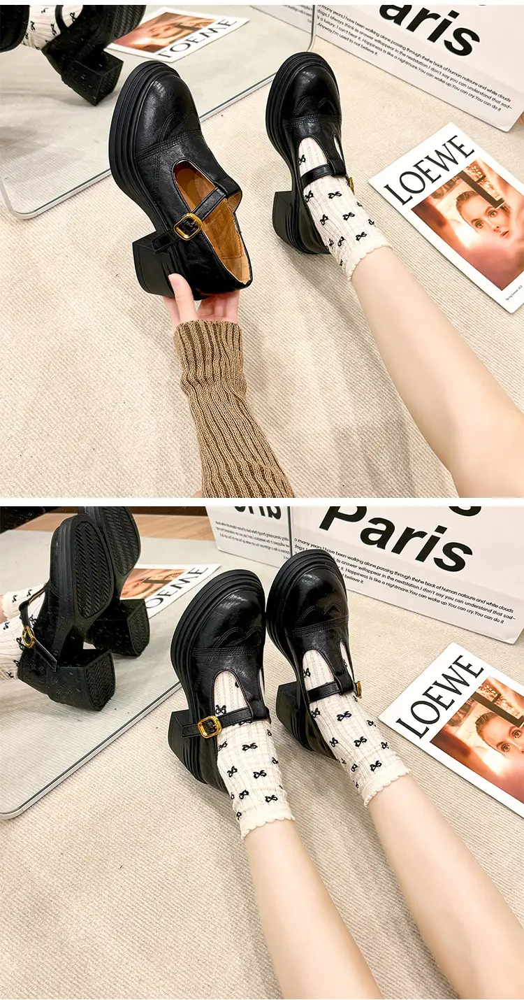 Mary Jane Small Leather Shoes Women's 2024 New Autumn French Japanese Jk Uniform Shoes Student British Style High Heeled Shoes — feature 12