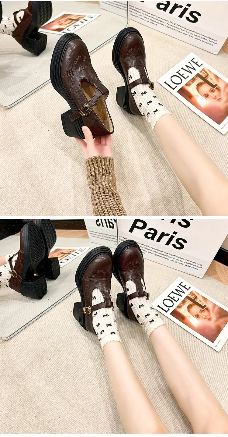 Mary Jane Small Leather Shoes Women's 2024 New Autumn French Japanese Jk Uniform Shoes Student British Style High Heeled Shoes — feature 14
