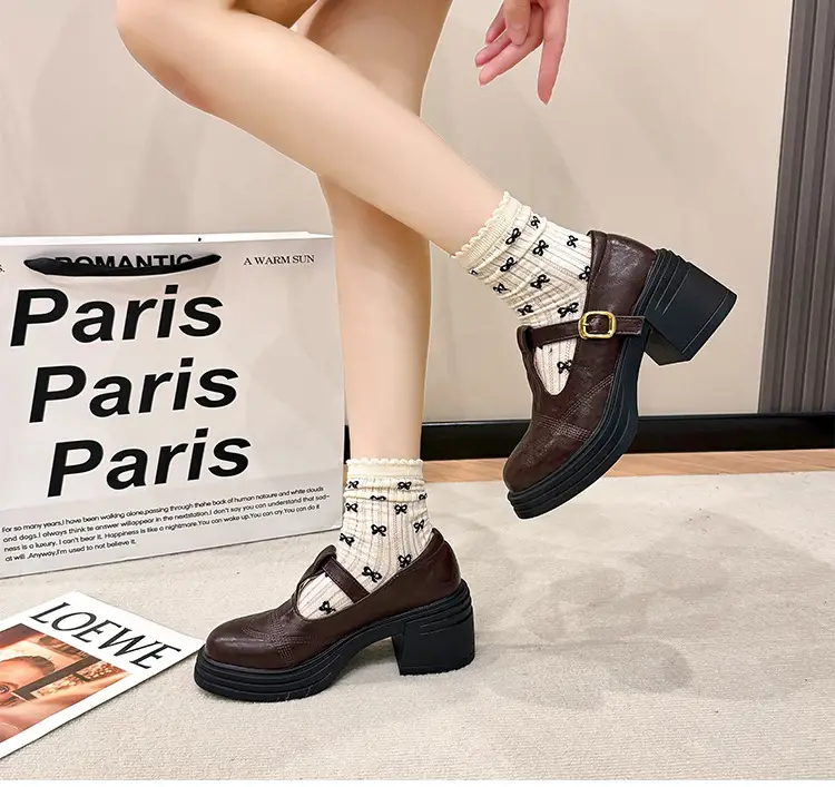 Mary Jane Small Leather Shoes Women's 2024 New Autumn French Japanese Jk Uniform Shoes Student British Style High Heeled Shoes — feature 17
