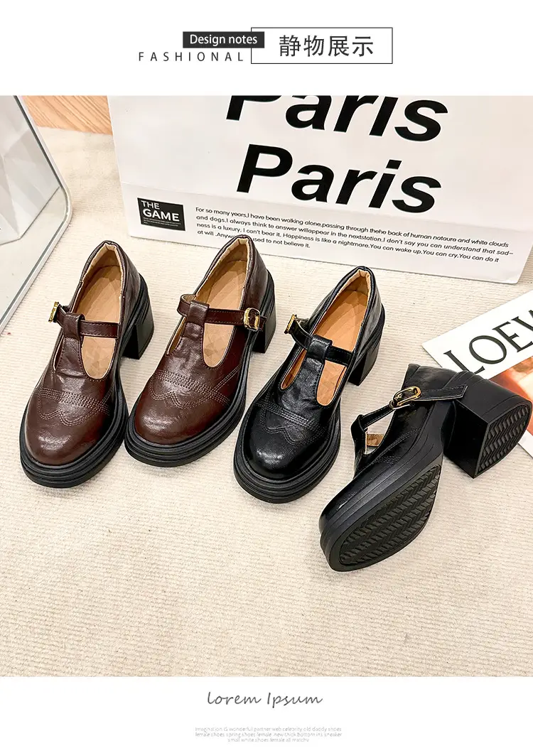 Mary Jane Small Leather Shoes Women's 2024 New Autumn French Japanese Jk Uniform Shoes Student British Style High Heeled Shoes — feature 19
