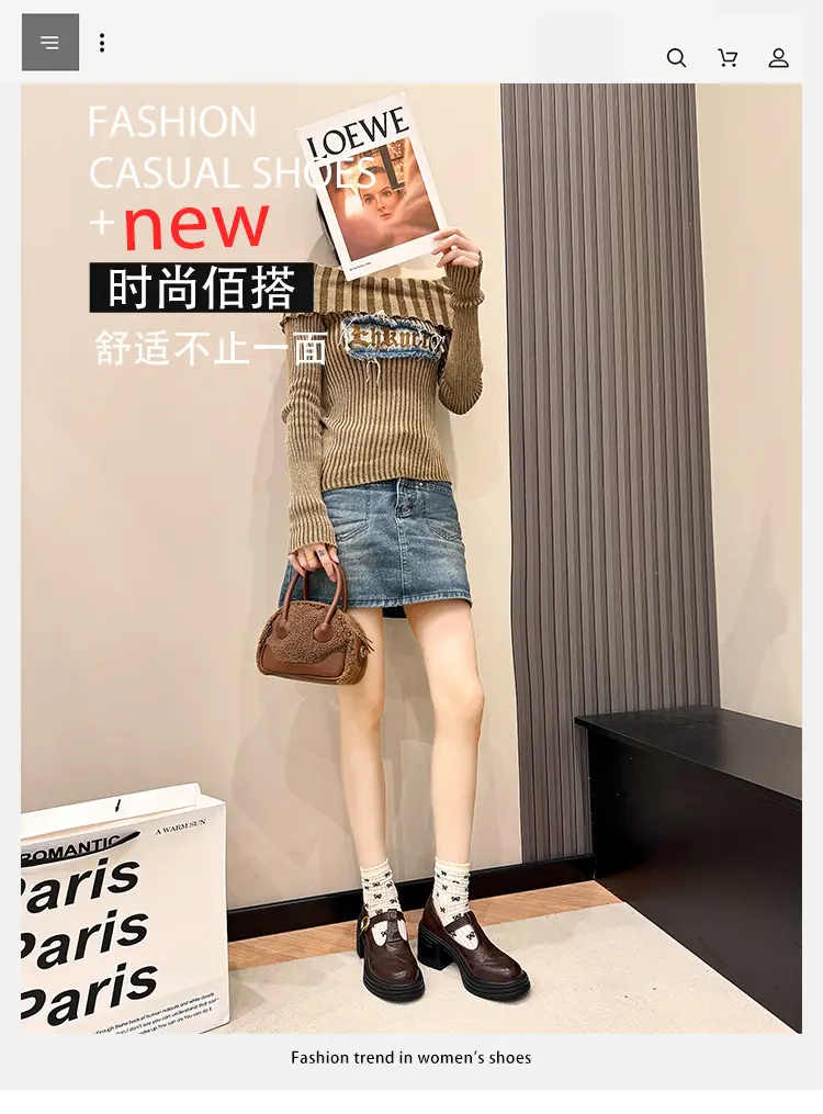 Mary Jane Small Leather Shoes Women's 2024 New Autumn French Japanese Jk Uniform Shoes Student British Style High Heeled Shoes — feature 2
