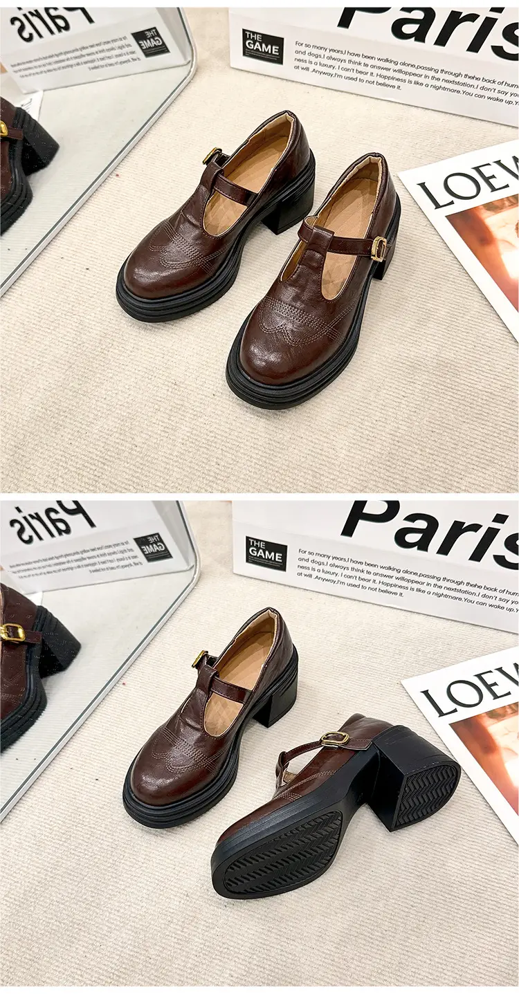 Mary Jane Small Leather Shoes Women's 2024 New Autumn French Japanese Jk Uniform Shoes Student British Style High Heeled Shoes — feature 20
