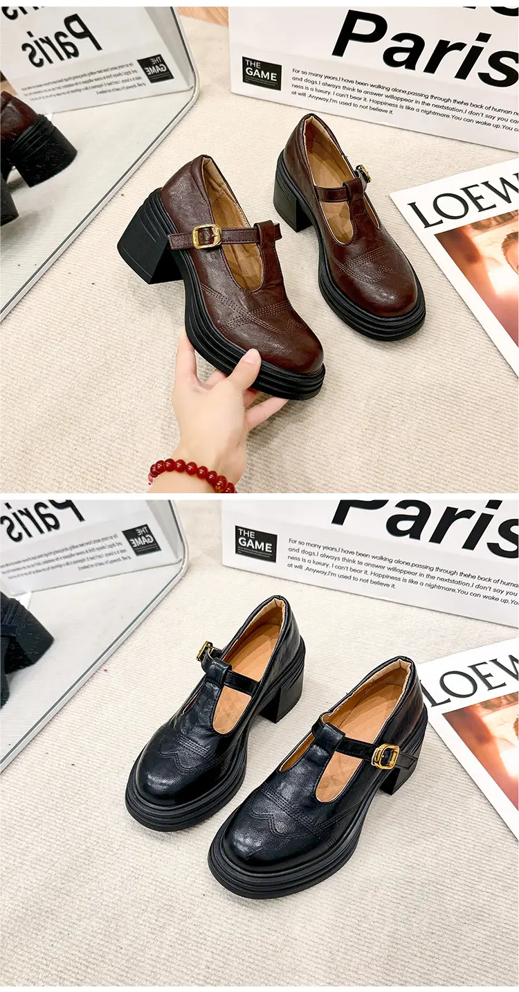 Mary Jane Small Leather Shoes Women's 2024 New Autumn French Japanese Jk Uniform Shoes Student British Style High Heeled Shoes — feature 21