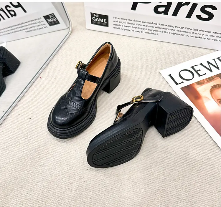 Mary Jane Small Leather Shoes Women's 2024 New Autumn French Japanese Jk Uniform Shoes Student British Style High Heeled Shoes — feature 22