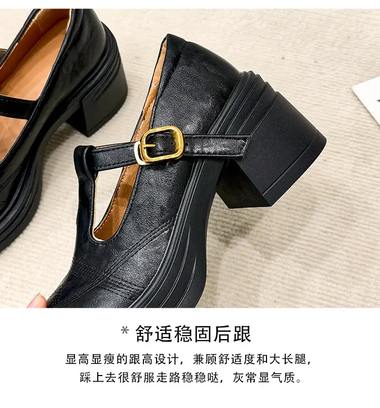 Mary Jane Small Leather Shoes Women's 2024 New Autumn French Japanese Jk Uniform Shoes Student British Style High Heeled Shoes — feature 8