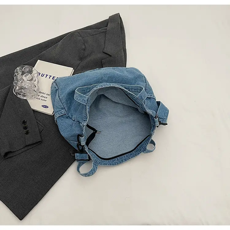 Denim Casual Tote Bag Large Capacity Korean Style — feature 39