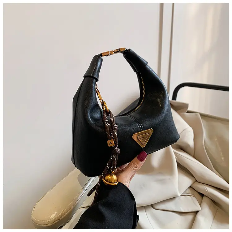 Brown Leather Shoulder Bag with Chain Strap for Women — feature 22