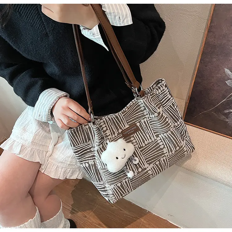 Women's Striped College Bag Winter Large Capacity — feature 14