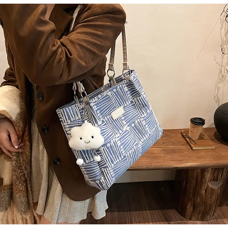 Women's Striped College Bag Winter Large Capacity — feature 28