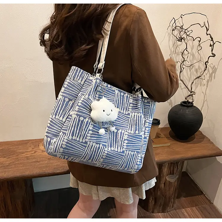 Women's Striped College Bag Winter Large Capacity — feature 30
