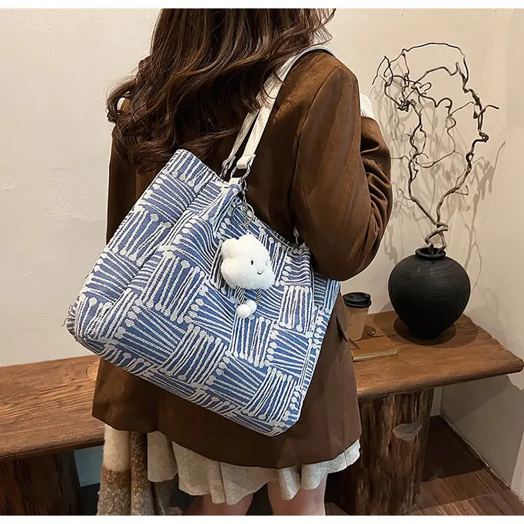 Women's Striped College Bag Winter Large Capacity — feature 31