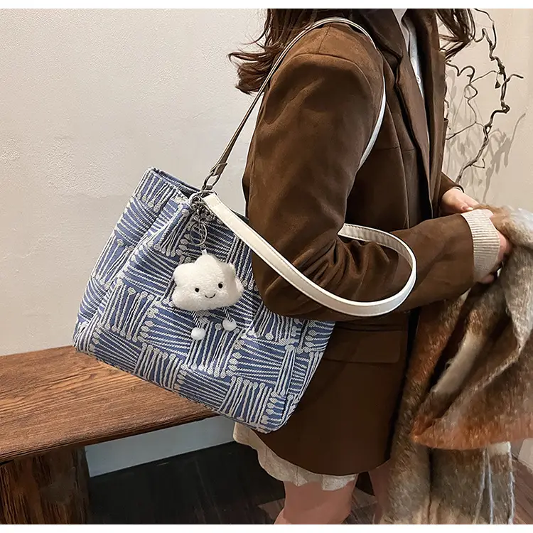 Women's Striped College Bag Winter Large Capacity — feature 32