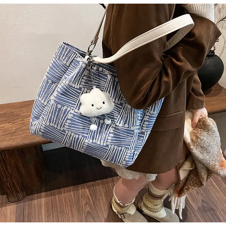 Women's Striped College Bag Winter Large Capacity — feature 33