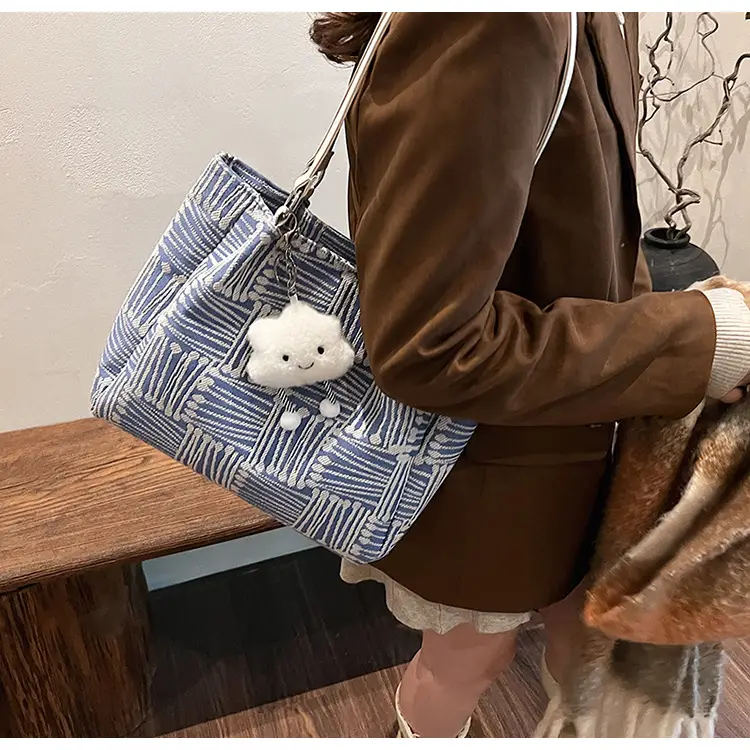 Women's Striped College Bag Winter Large Capacity — feature 34
