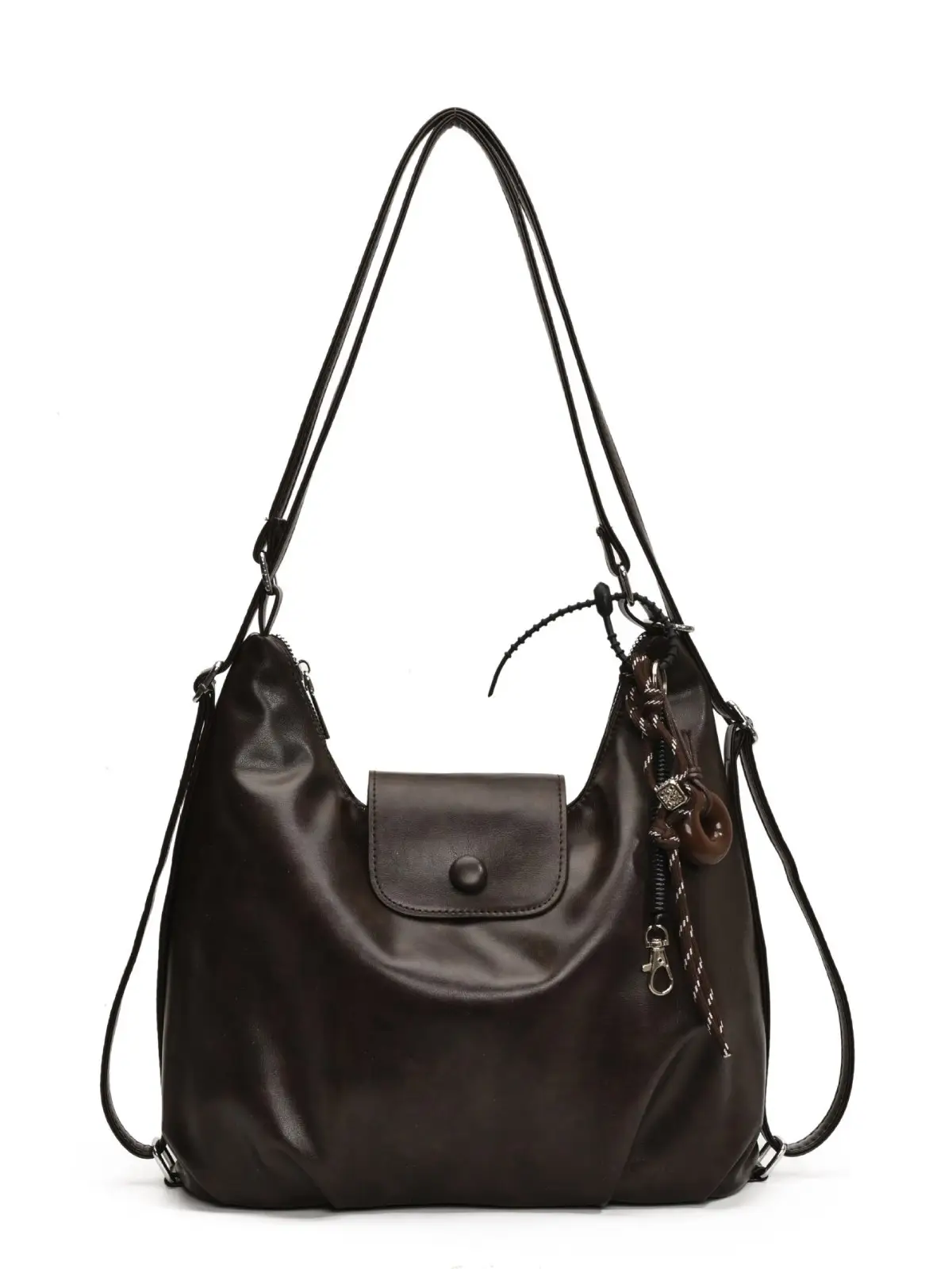 Black Leather Shoulder Tote Bag for Women 2024 Winter - Image 8