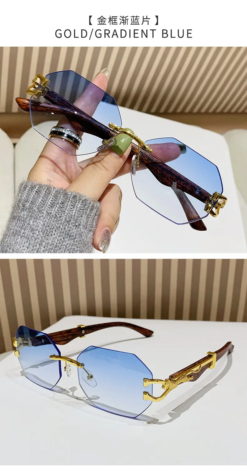 Vintage Wood Grain Sunglasses for Men European American Driving β feature 10